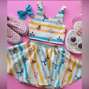 Lu&Ro cropped top and skirt Disney set